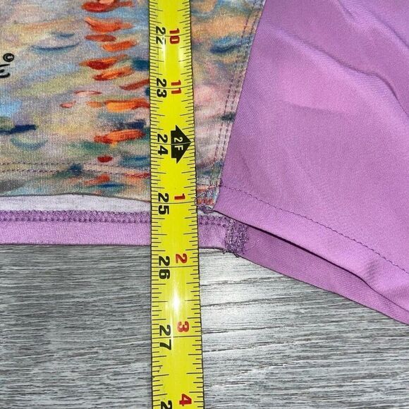 Leoma Lovegrove Top Women’s Large Colorful Asymmetrical Beach Art Short Sleeve - Picture 5 of 7